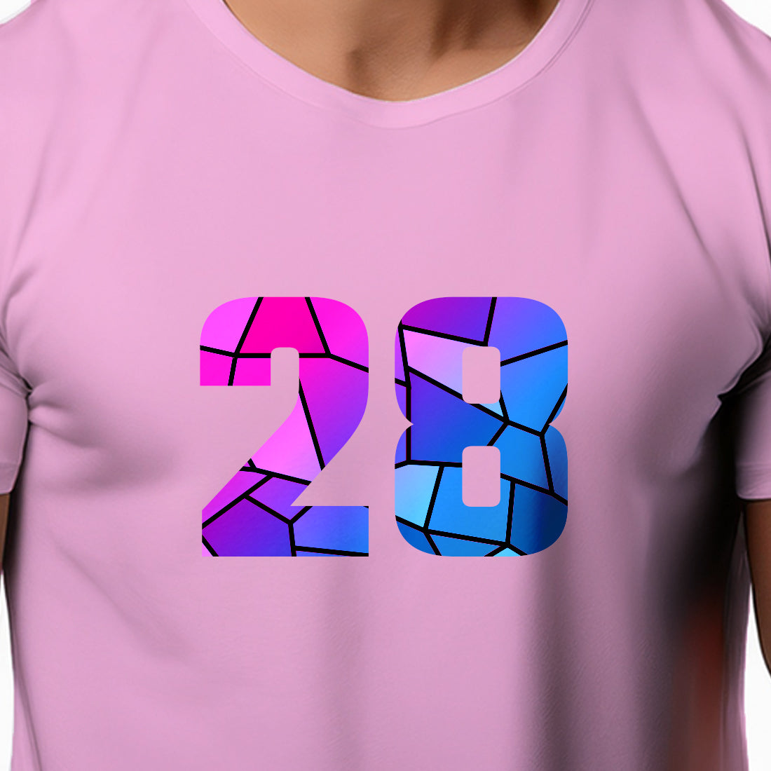 28 Number Unisex T-Shirt (Light Pink)