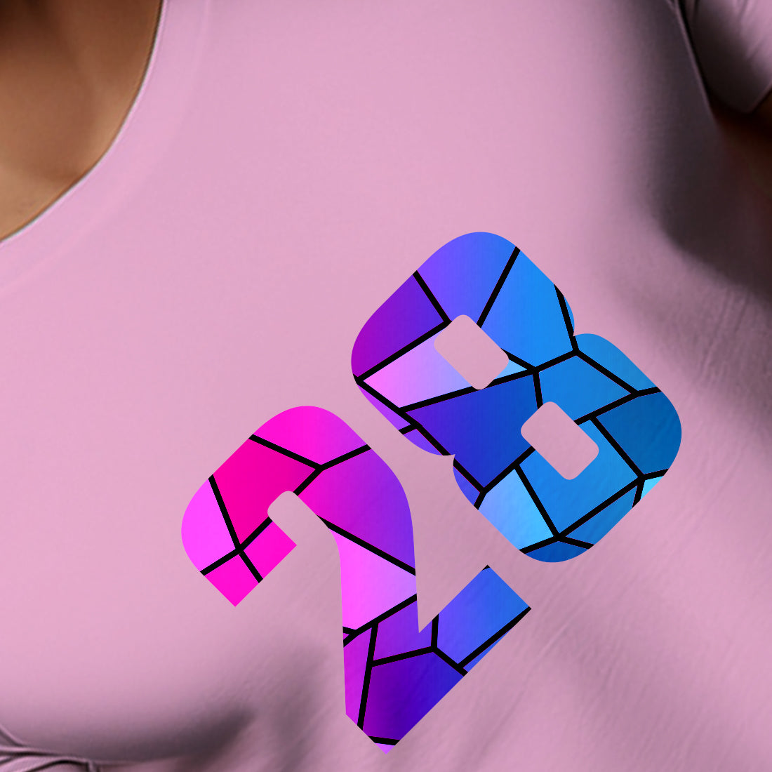 28 Number Unisex T-Shirt (Light Pink)