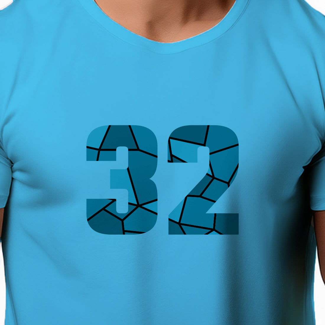 32 Number Unisex T-Shirt (Sky Blue)