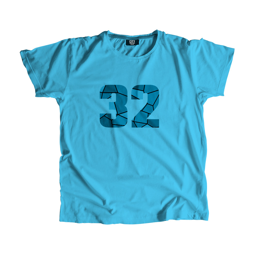 32 Number Unisex T-Shirt (Sky Blue)