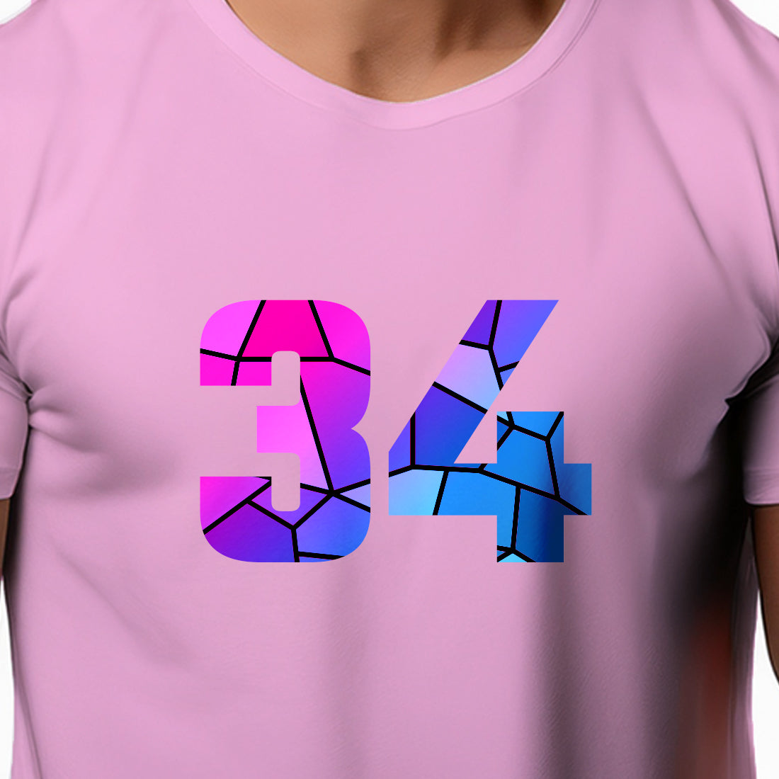 34 Number Unisex T-Shirt (Light Pink)