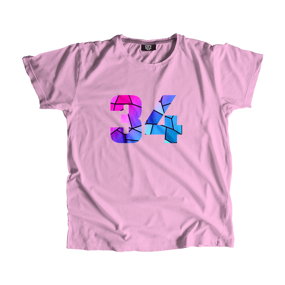 34 Number Unisex T-Shirt (Light Pink)