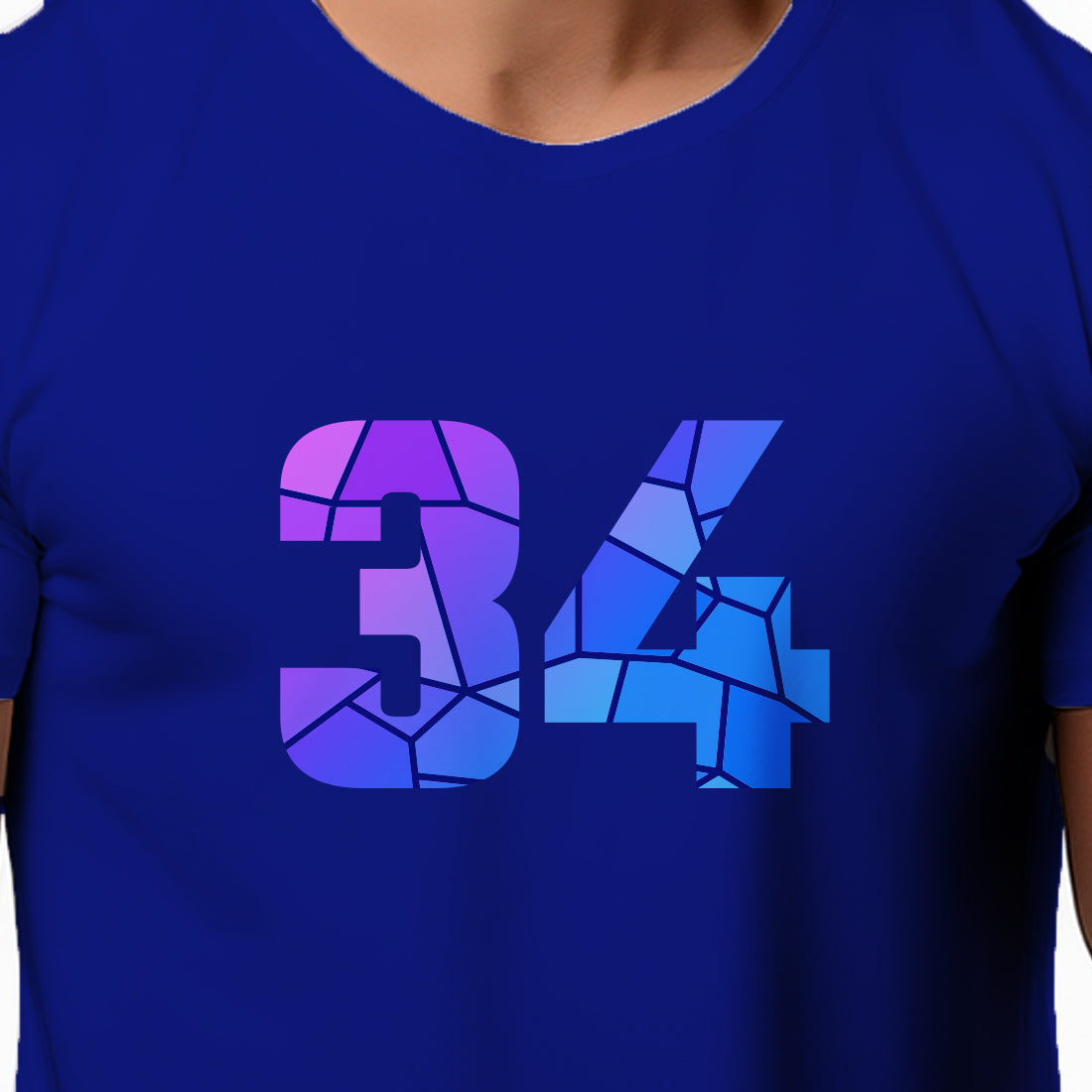 34 Number Unisex T-Shirt (Royal Blue)