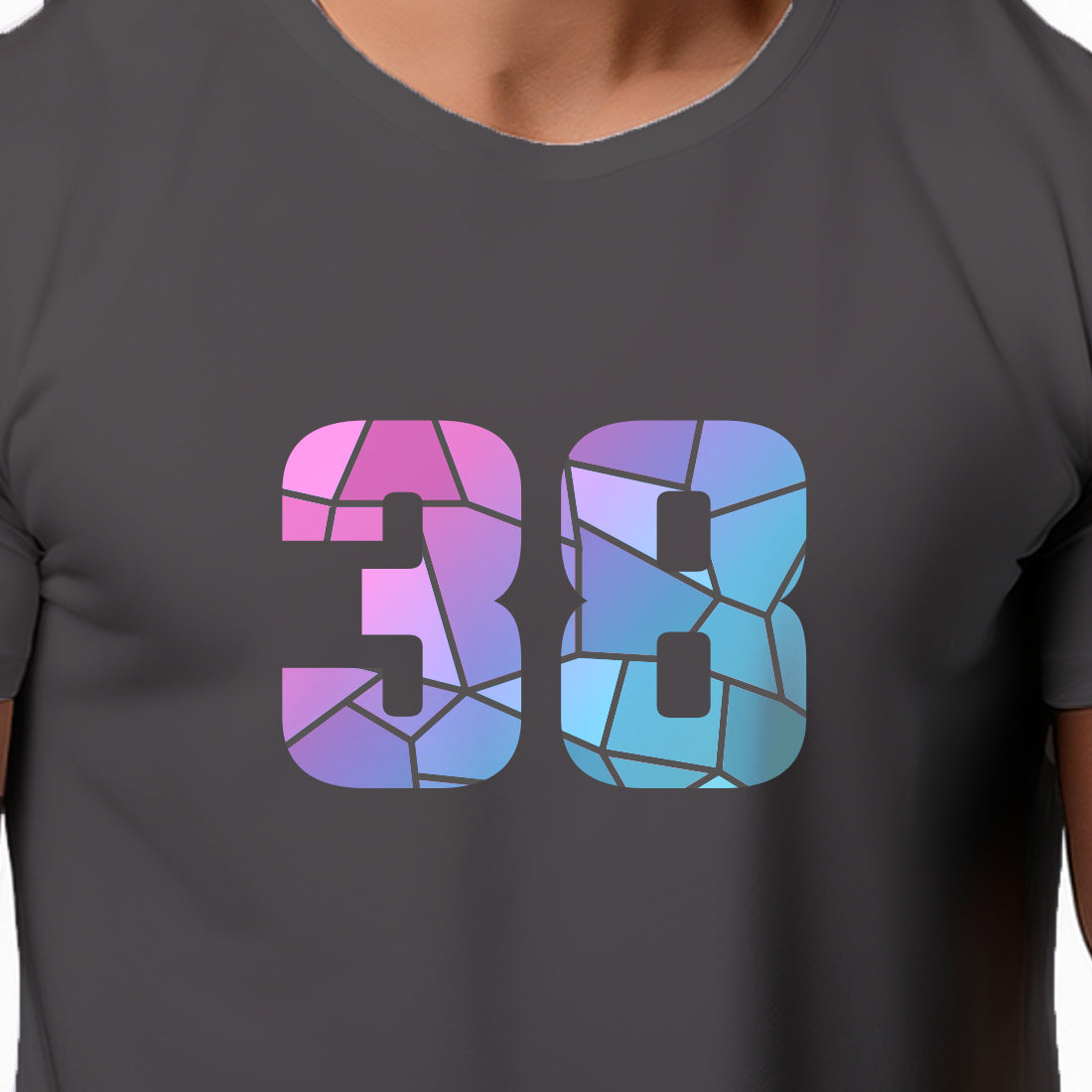 38 Number Unisex T-Shirt (Charcoal Grey)