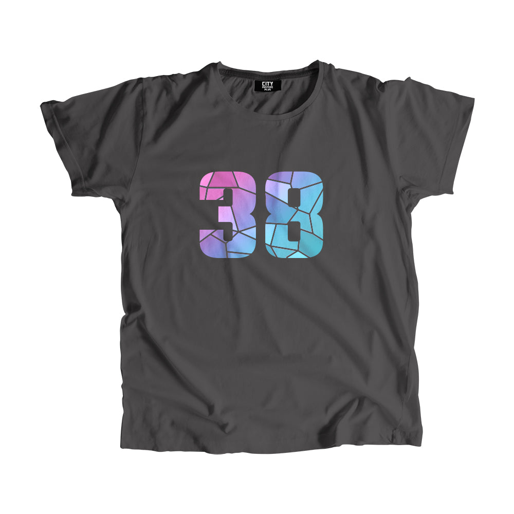 38 Number Unisex T-Shirt (Charcoal Grey)