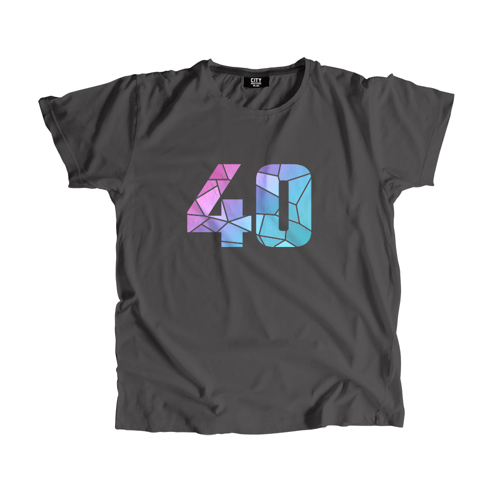 40 Number Unisex T-Shirt (Charcoal Grey)
