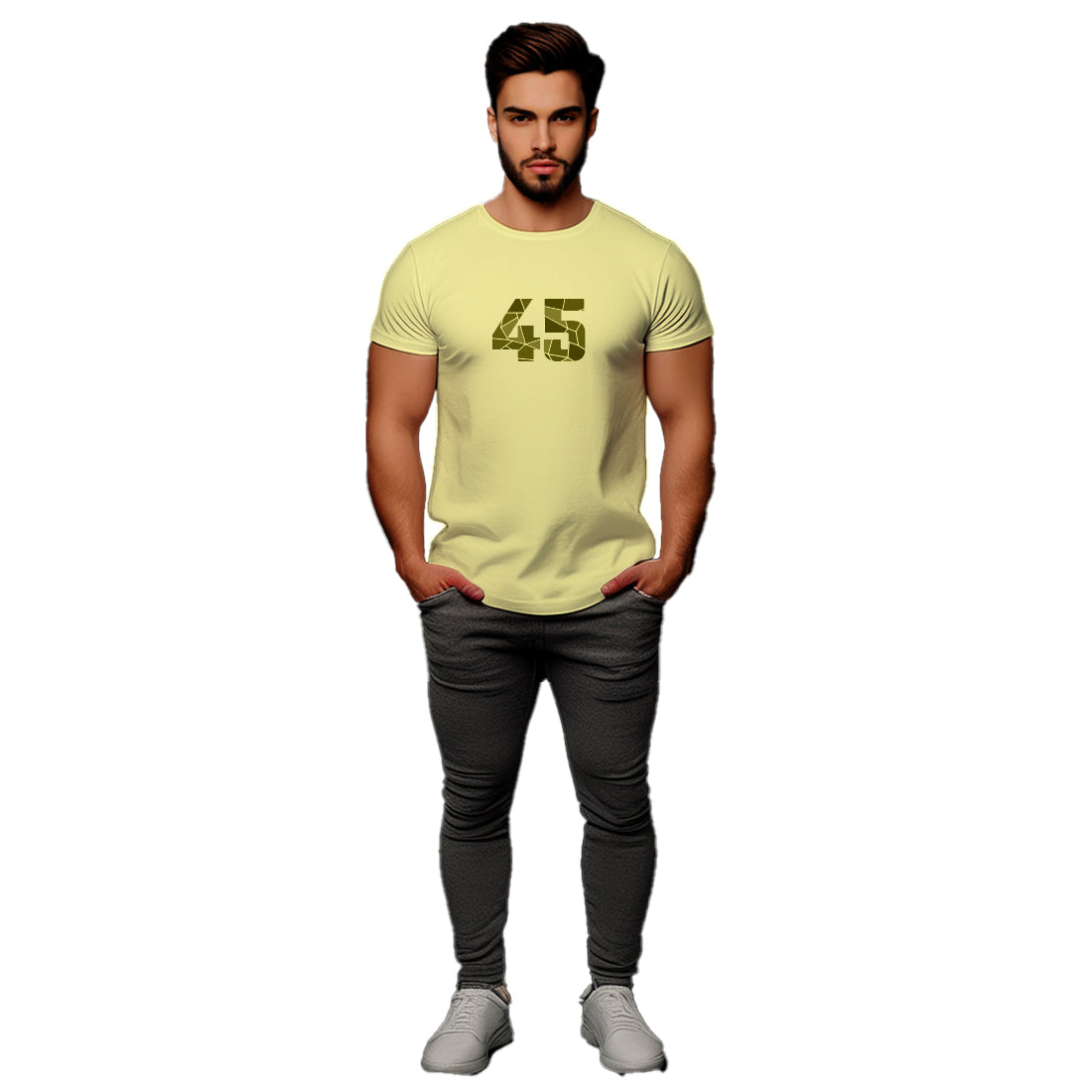 45 Number Unisex T-Shirt (Butter Yellow)