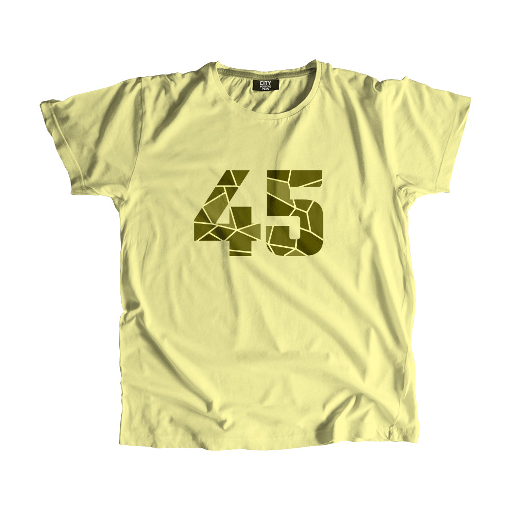 45 Number Unisex T-Shirt (Butter Yellow)