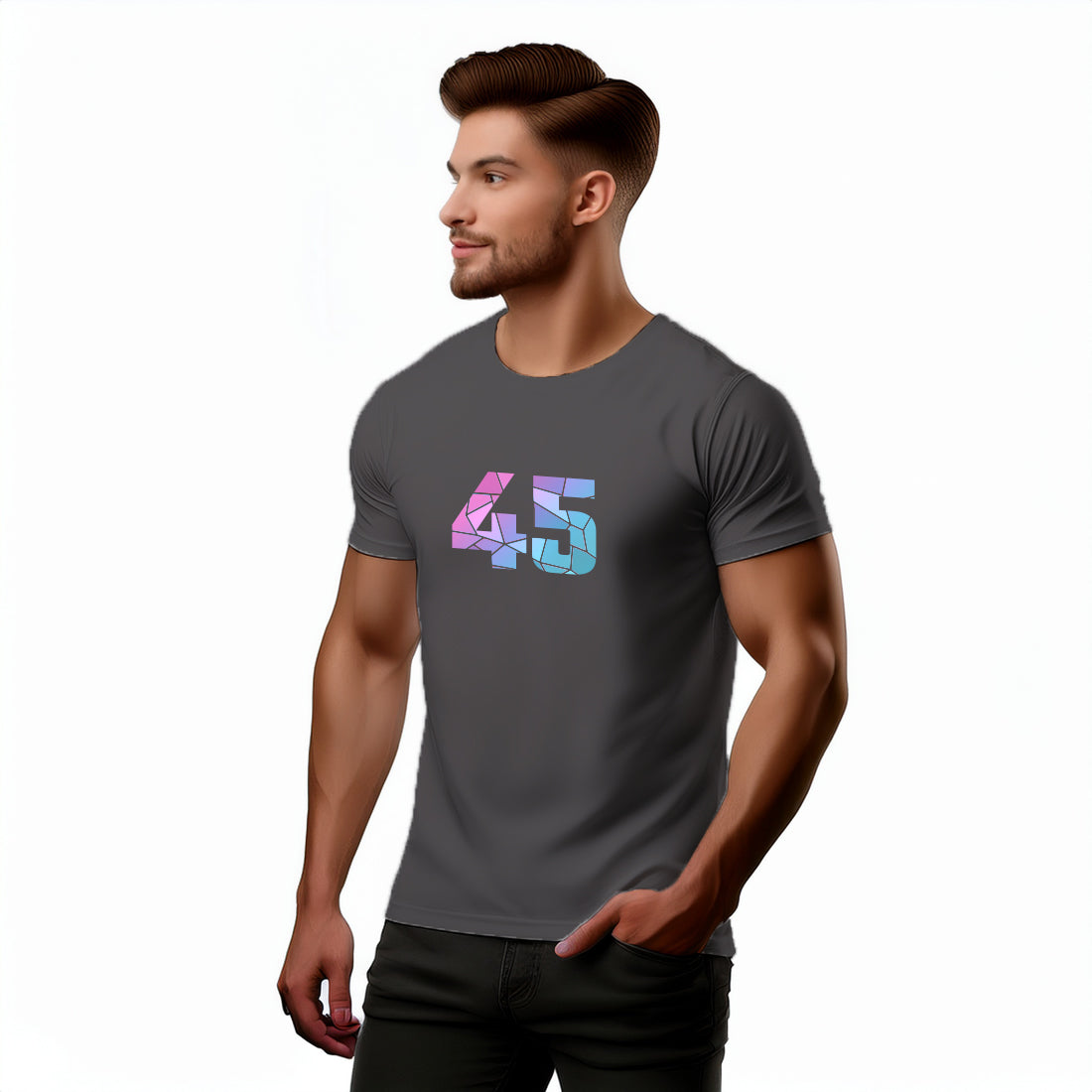 45 Number Unisex T-Shirt (Charcoal Grey)