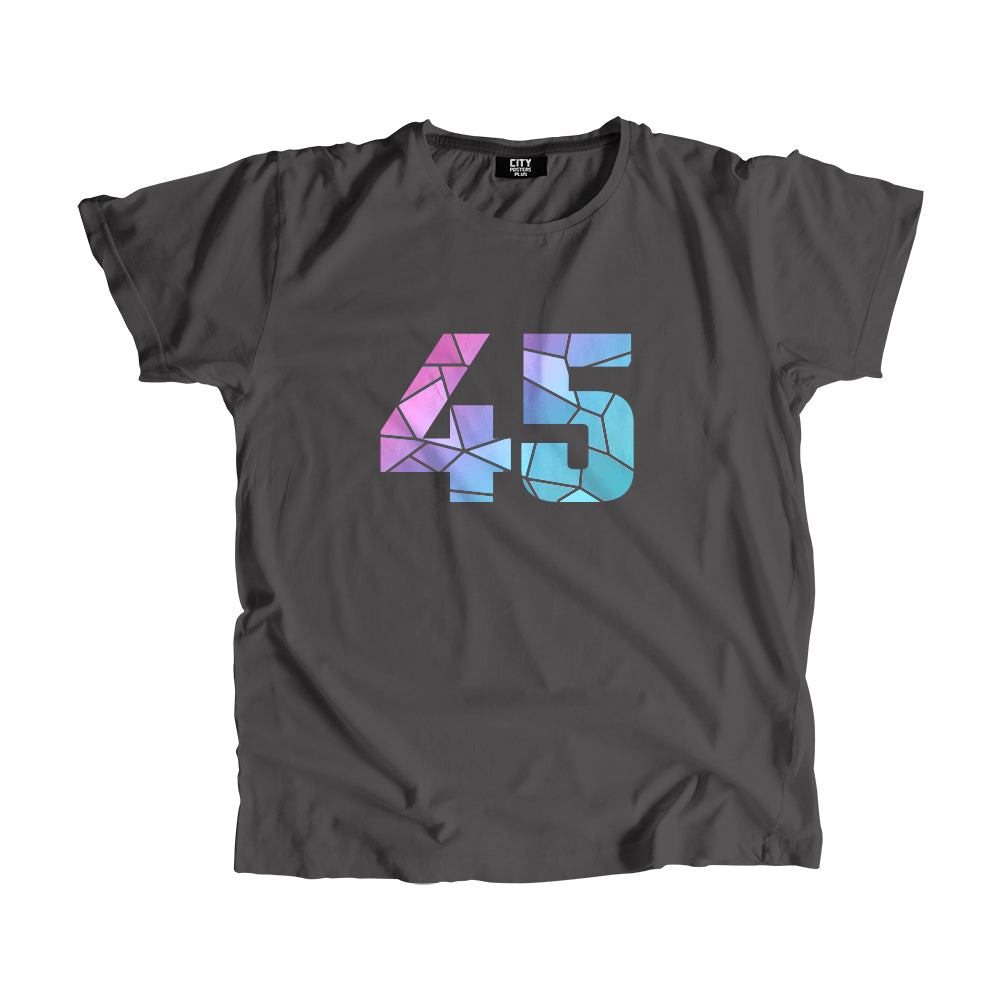 45 Number Unisex T-Shirt (Charcoal Grey)