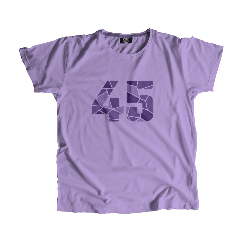 45 Number Unisex T-Shirt (Iris Lavender)