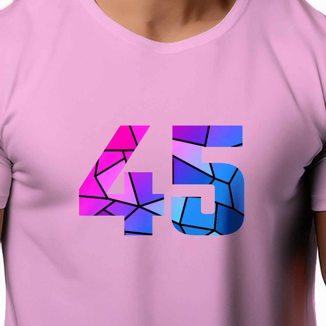 45 Number Unisex T-Shirt (Light Pink)