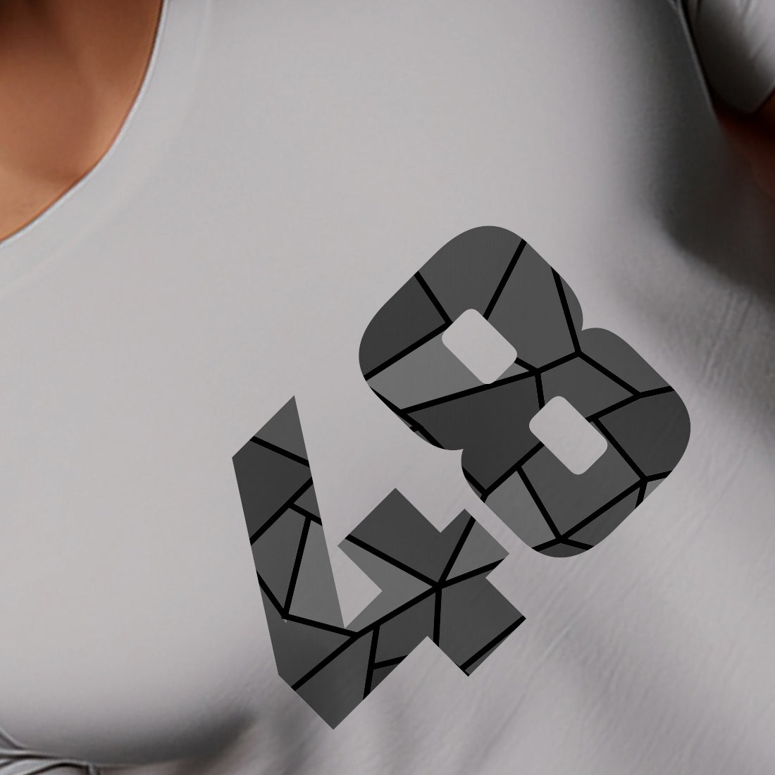 48 Number Unisex T-Shirt (Melange Grey)