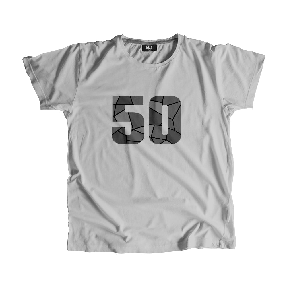 50 Number Unisex T-Shirt (Melange Grey)