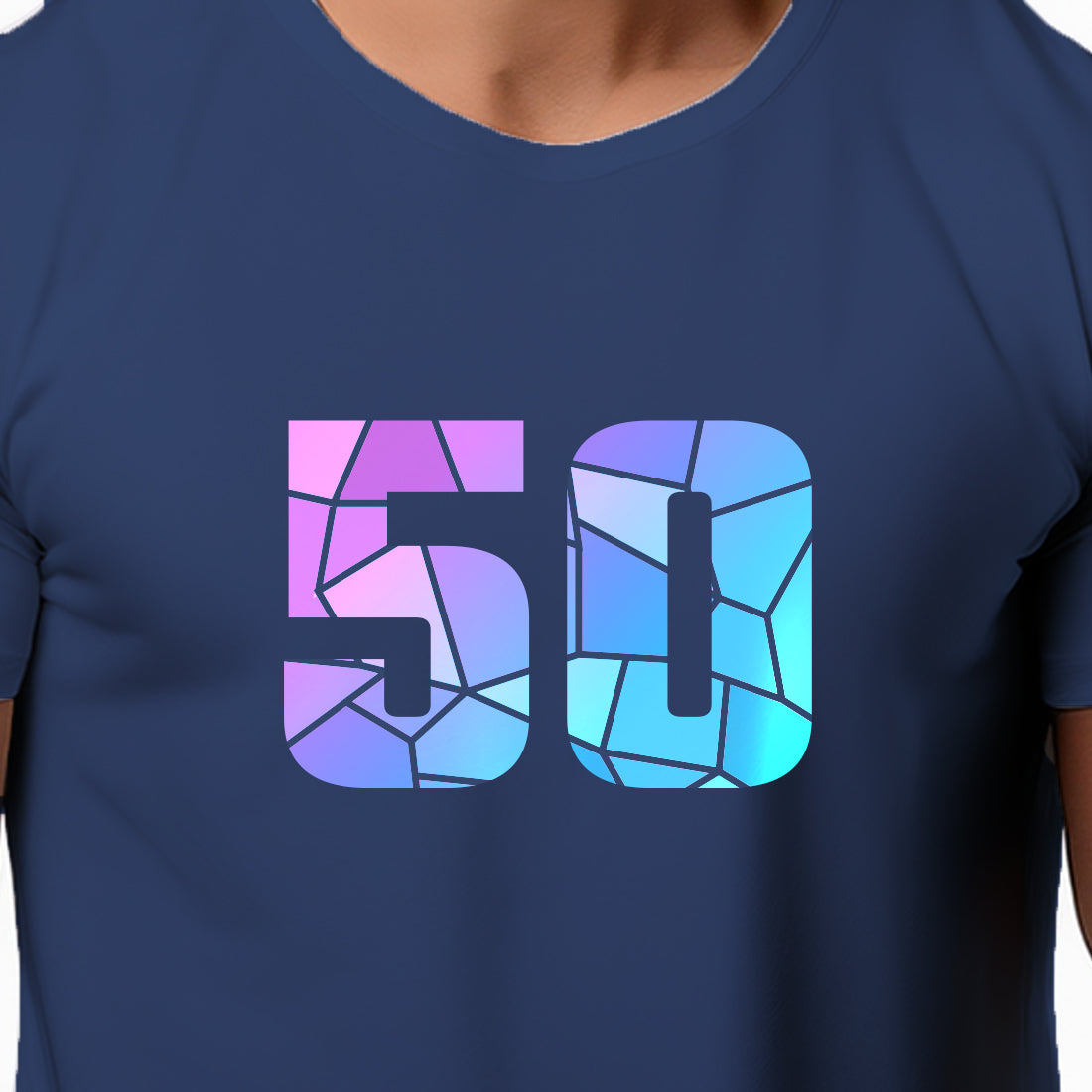 50 Number Unisex T-Shirt (Navy Blue)