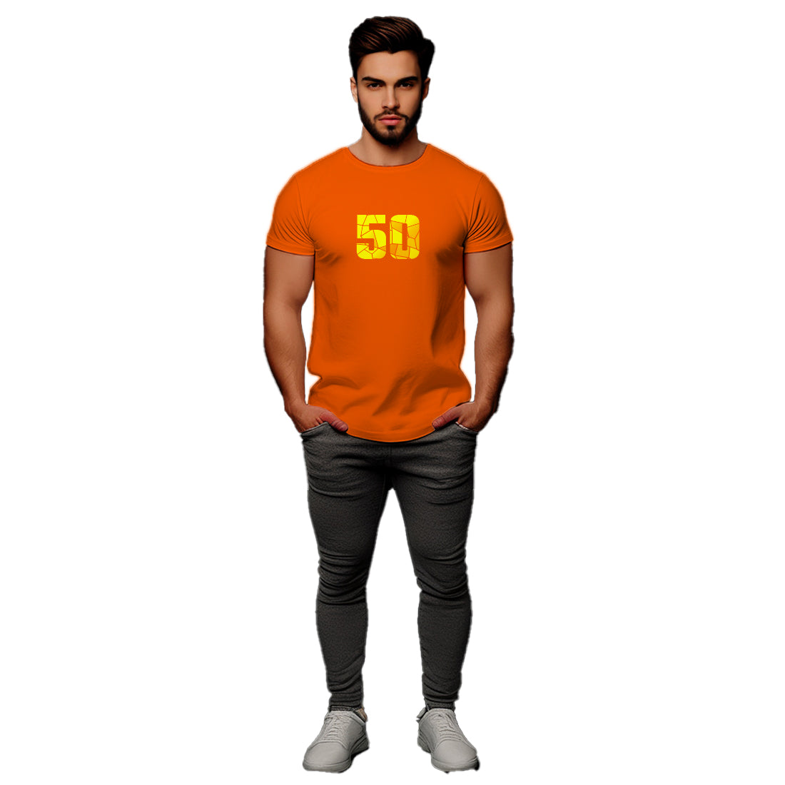 50 Number Unisex T-Shirt (Orange)