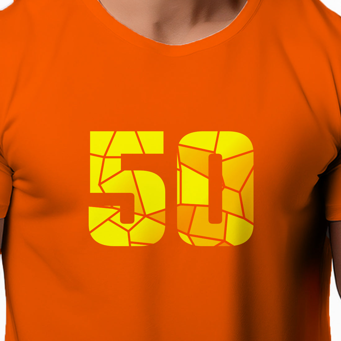 50 Number Unisex T-Shirt (Orange)