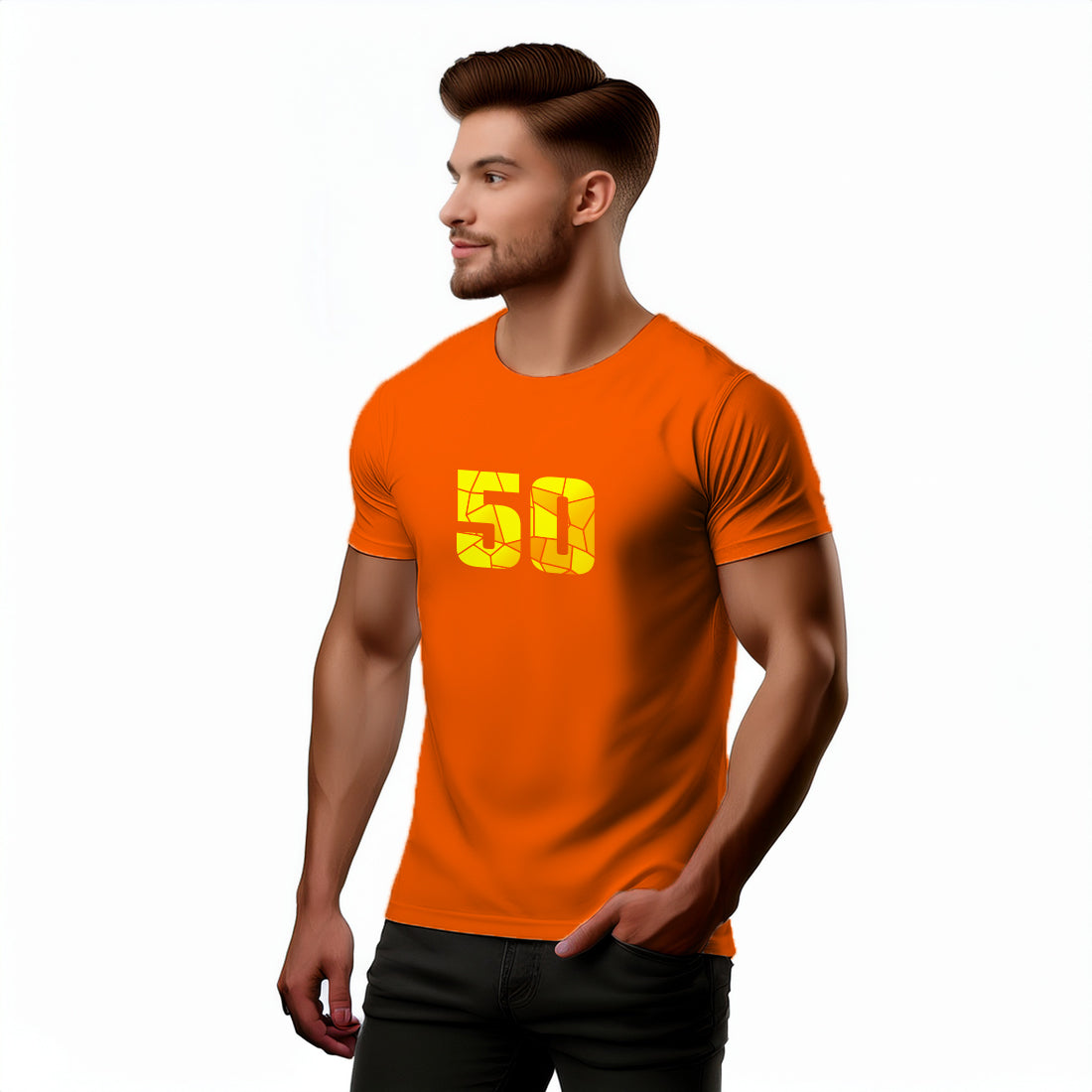 50 Number Unisex T-Shirt (Orange)