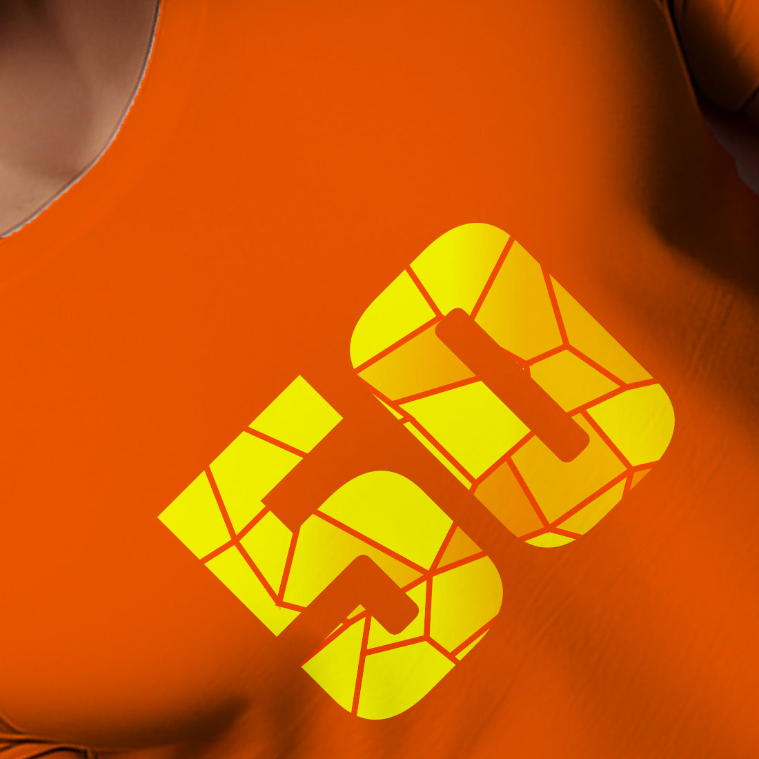 50 Number Unisex T-Shirt (Orange)