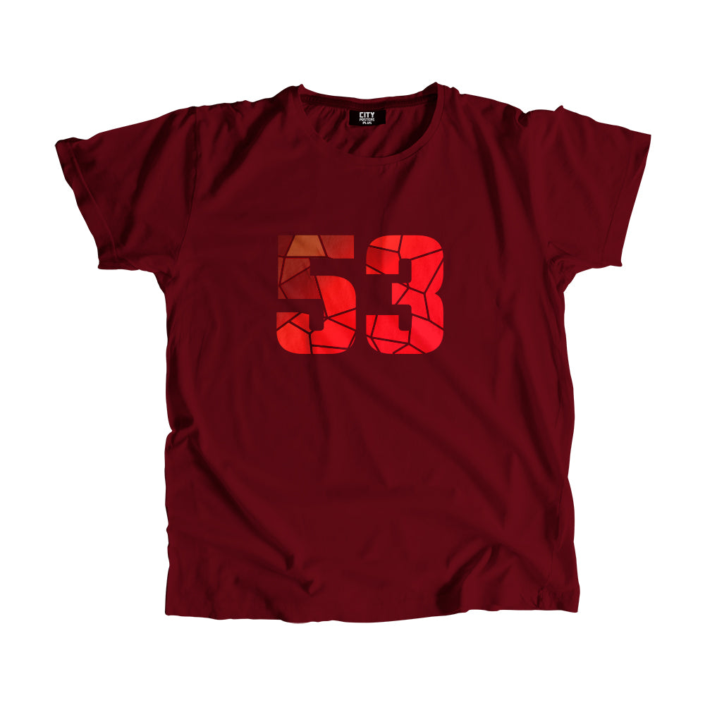 53 Number Unisex T-Shirt (Maroon)