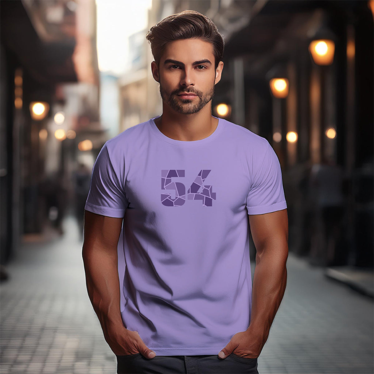 54 Number Unisex T-Shirt (Iris Lavender)