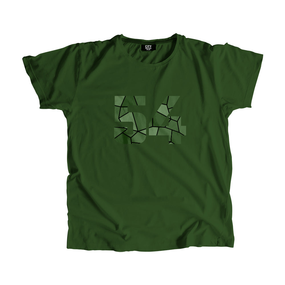 54 Number Unisex T-Shirt (Olive Green)
