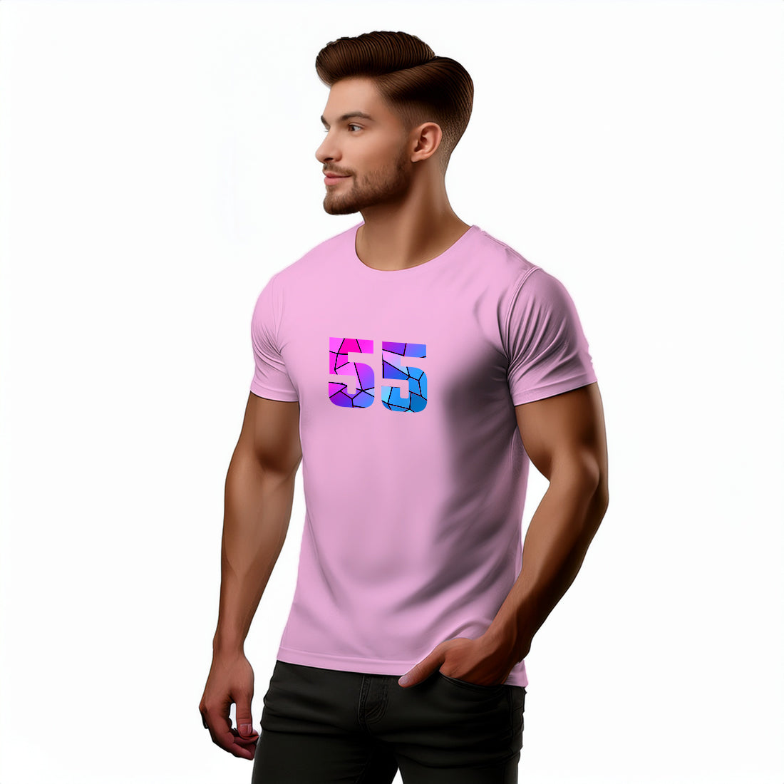 55 Number Unisex T-Shirt (Light Pink)