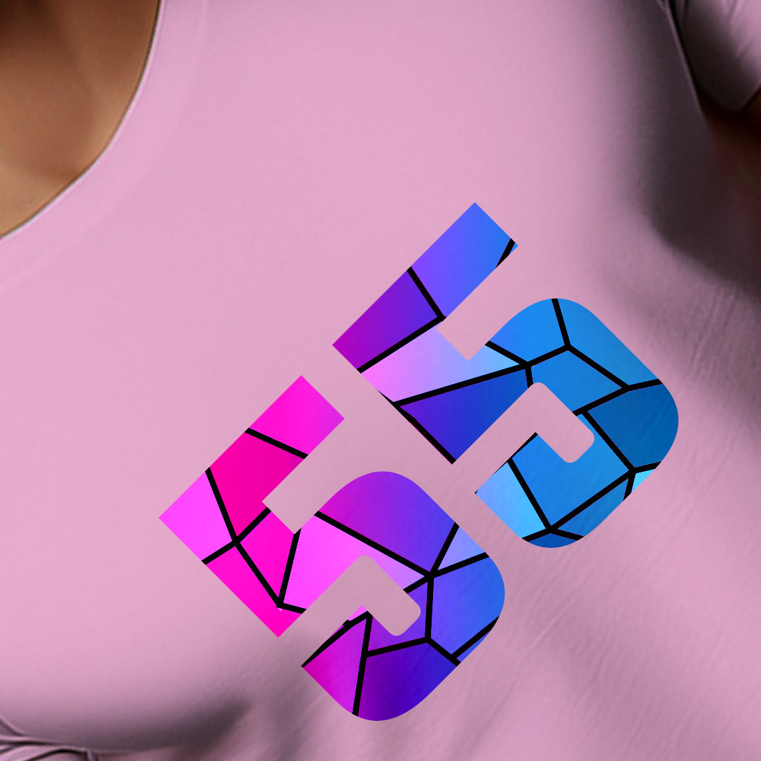 55 Number Unisex T-Shirt (Light Pink)