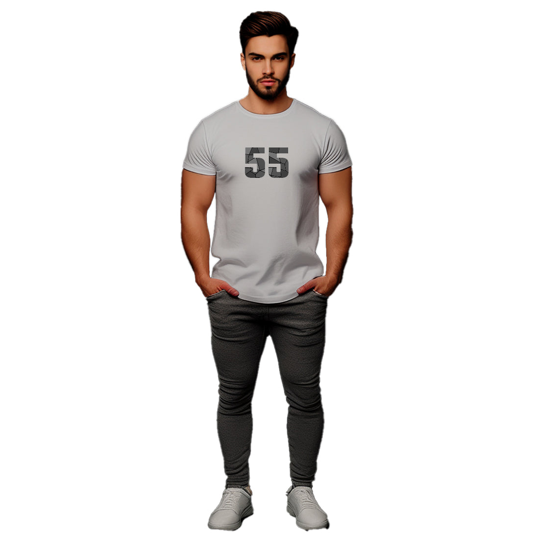 55 Number Unisex T-Shirt (Melange Grey)