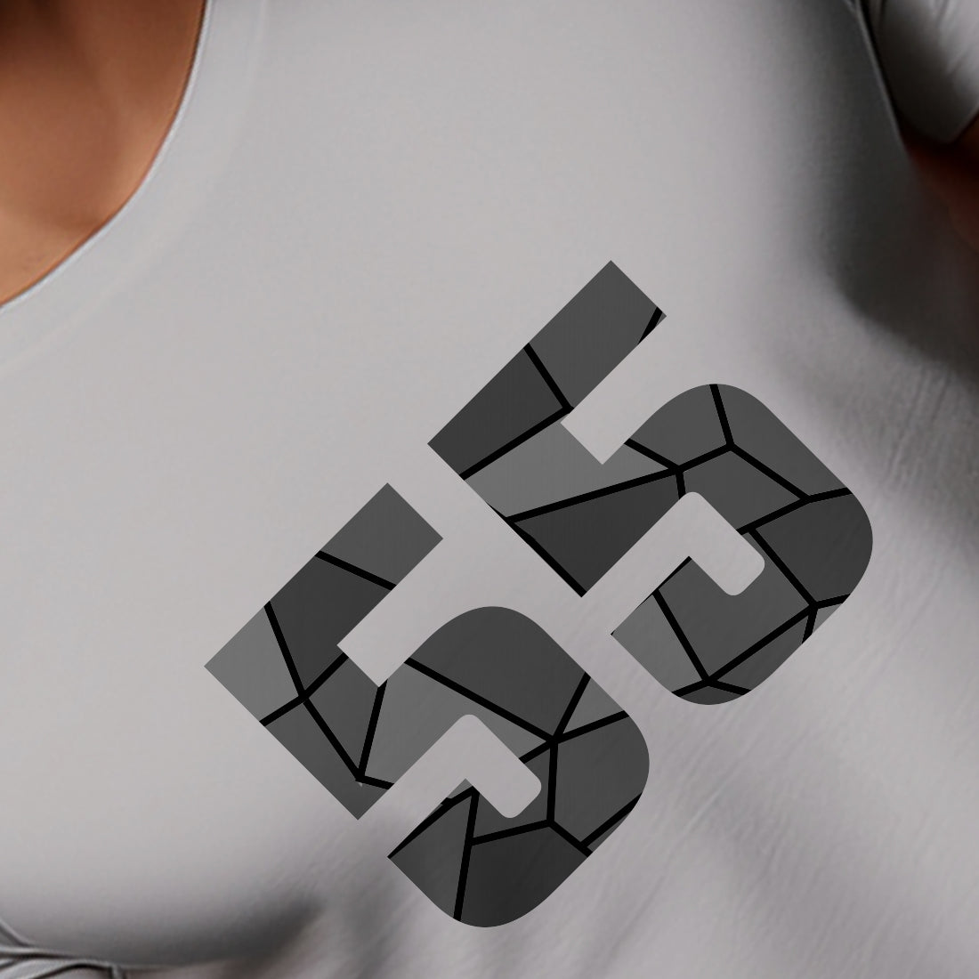 55 Number Unisex T-Shirt (Melange Grey)