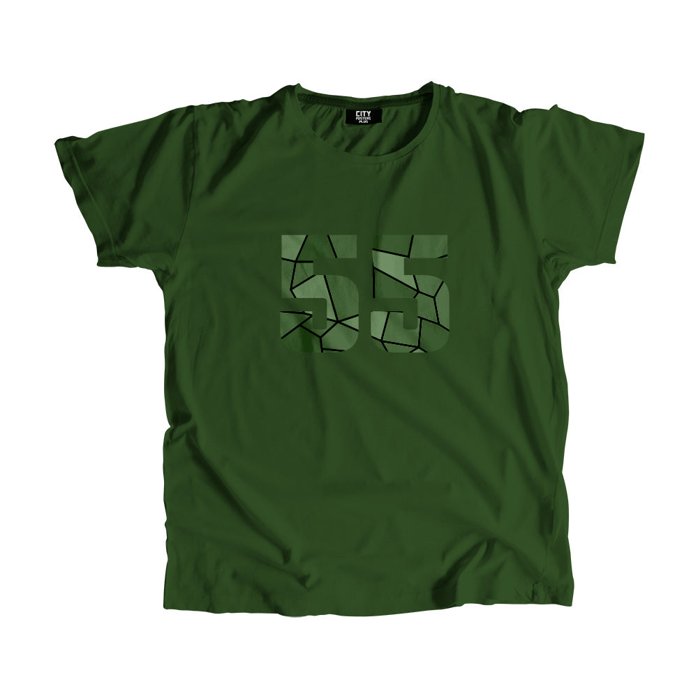 55 Number Unisex T-Shirt (Olive Green)