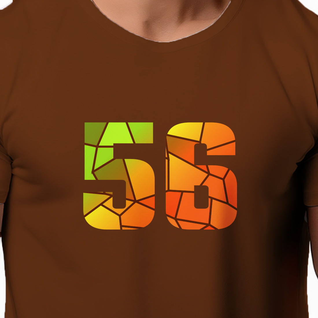 56 Number Unisex T-Shirt (Brown)