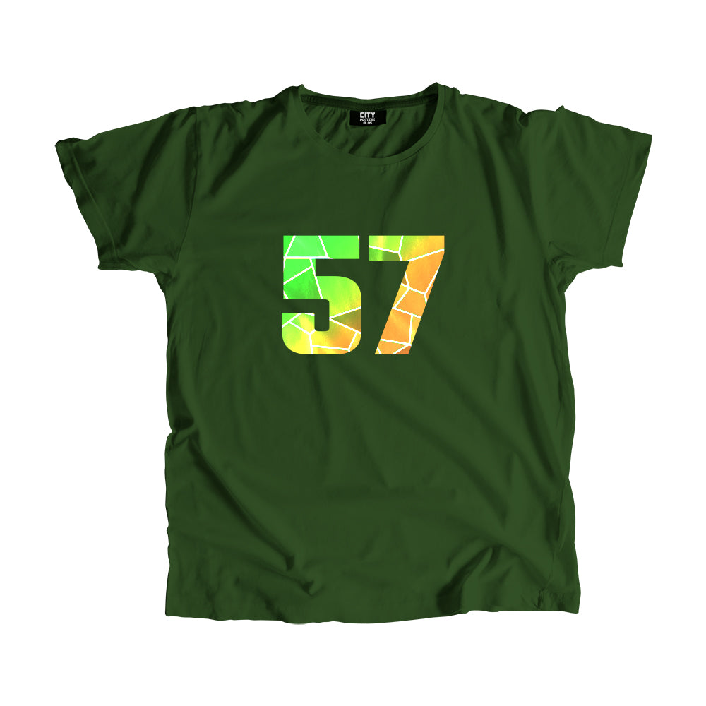 57 Number Unisex T-Shirt (Olive Green)