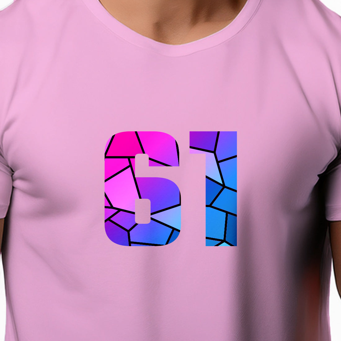 61 Number Unisex T-Shirt (Light Pink)