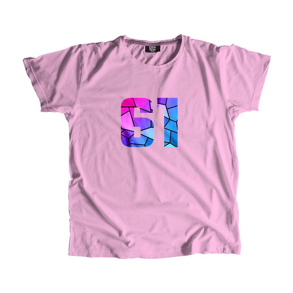 61 Number Unisex T-Shirt (Light Pink)