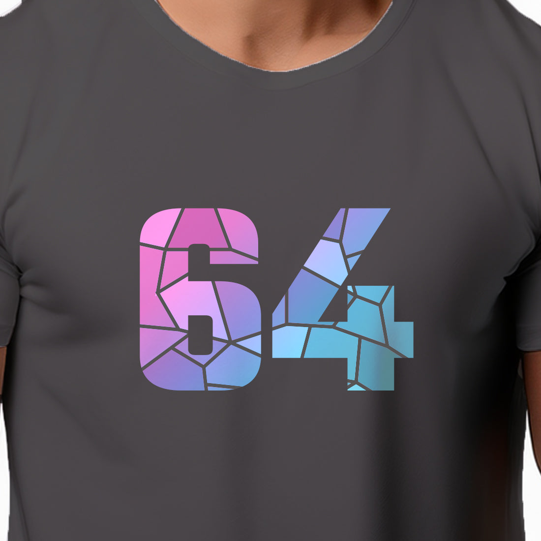 64 Number Unisex T-Shirt (Charcoal Grey)