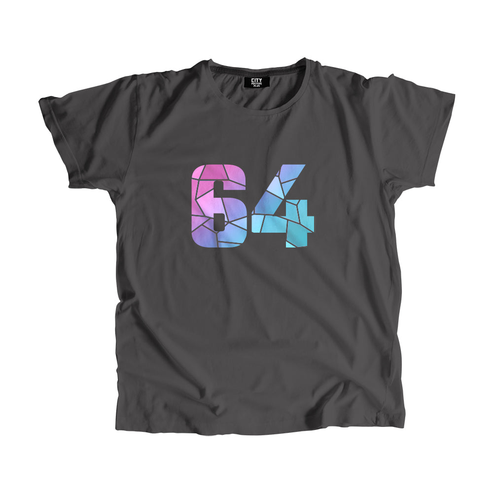 64 Number Unisex T-Shirt (Charcoal Grey)