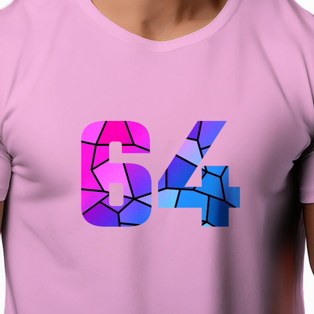 64 Number Unisex T-Shirt (Light Pink)