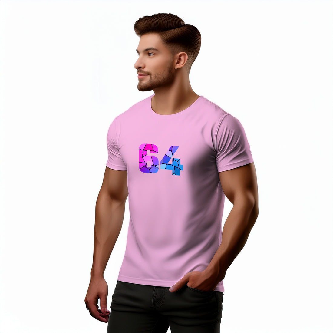 64 Number Unisex T-Shirt (Light Pink)