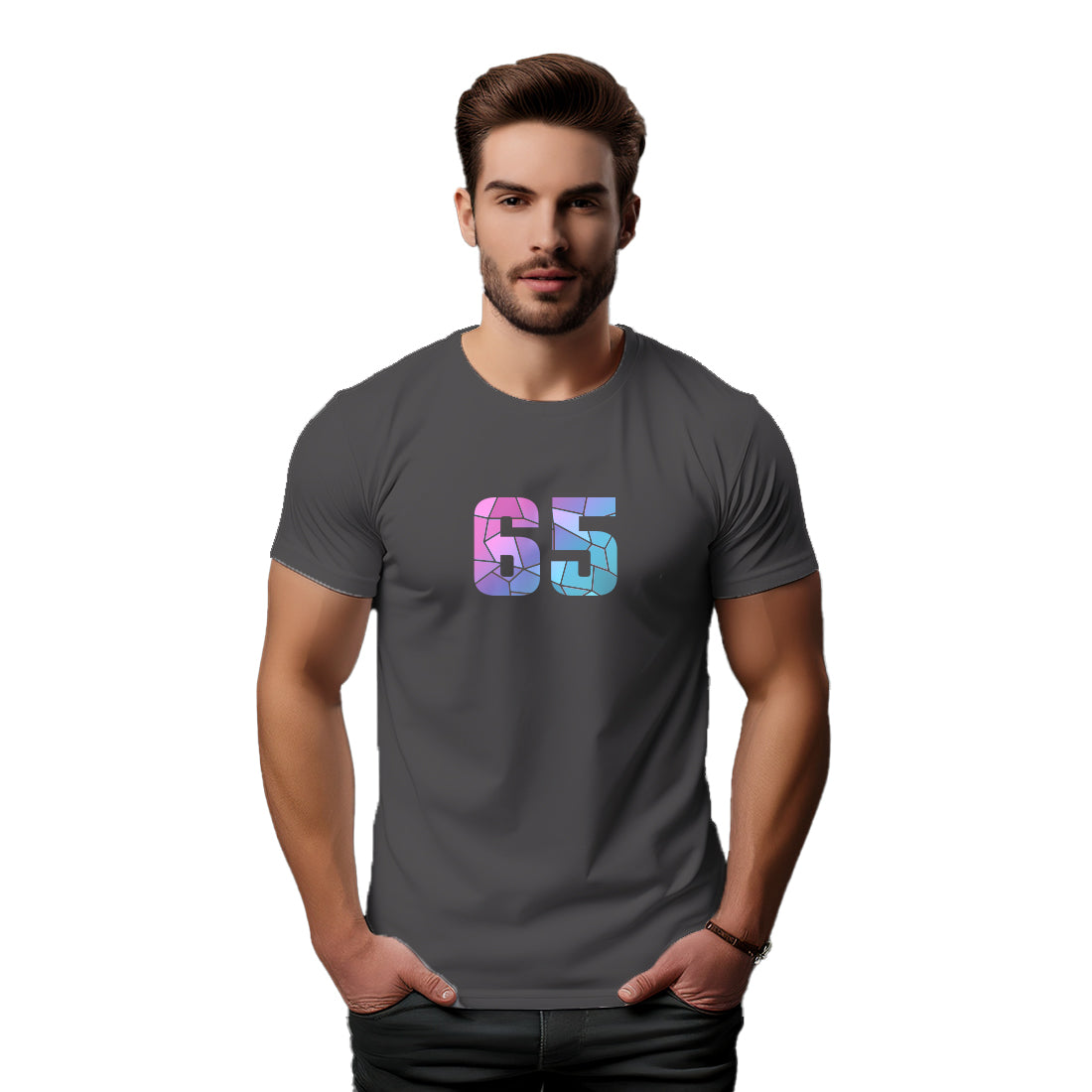 65 Number Unisex T-Shirt (Charcoal Grey)