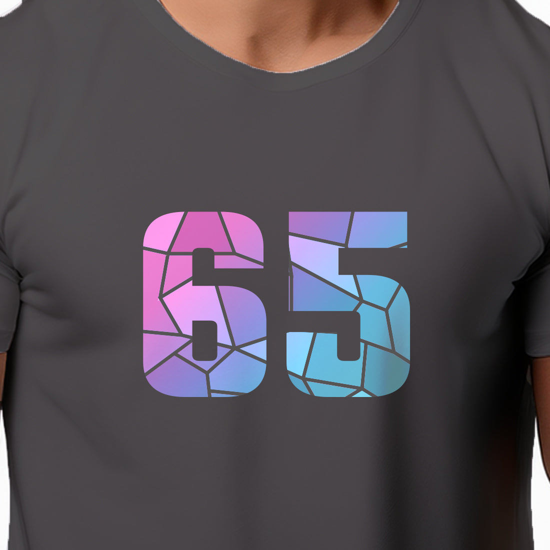 65 Number Unisex T-Shirt (Charcoal Grey)
