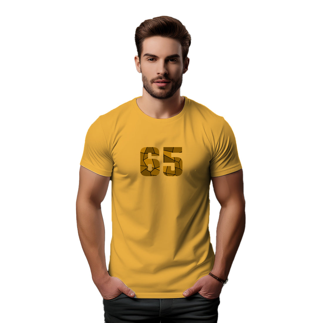 65 Number Unisex T-Shirt (Golden Yellow)