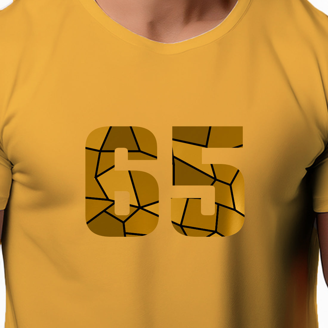 65 Number Unisex T-Shirt (Golden Yellow)