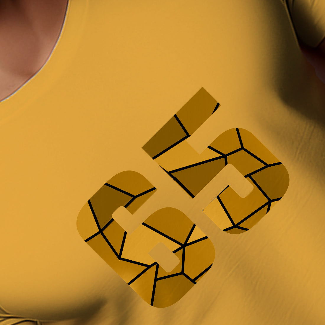 65 Number Unisex T-Shirt (Golden Yellow)