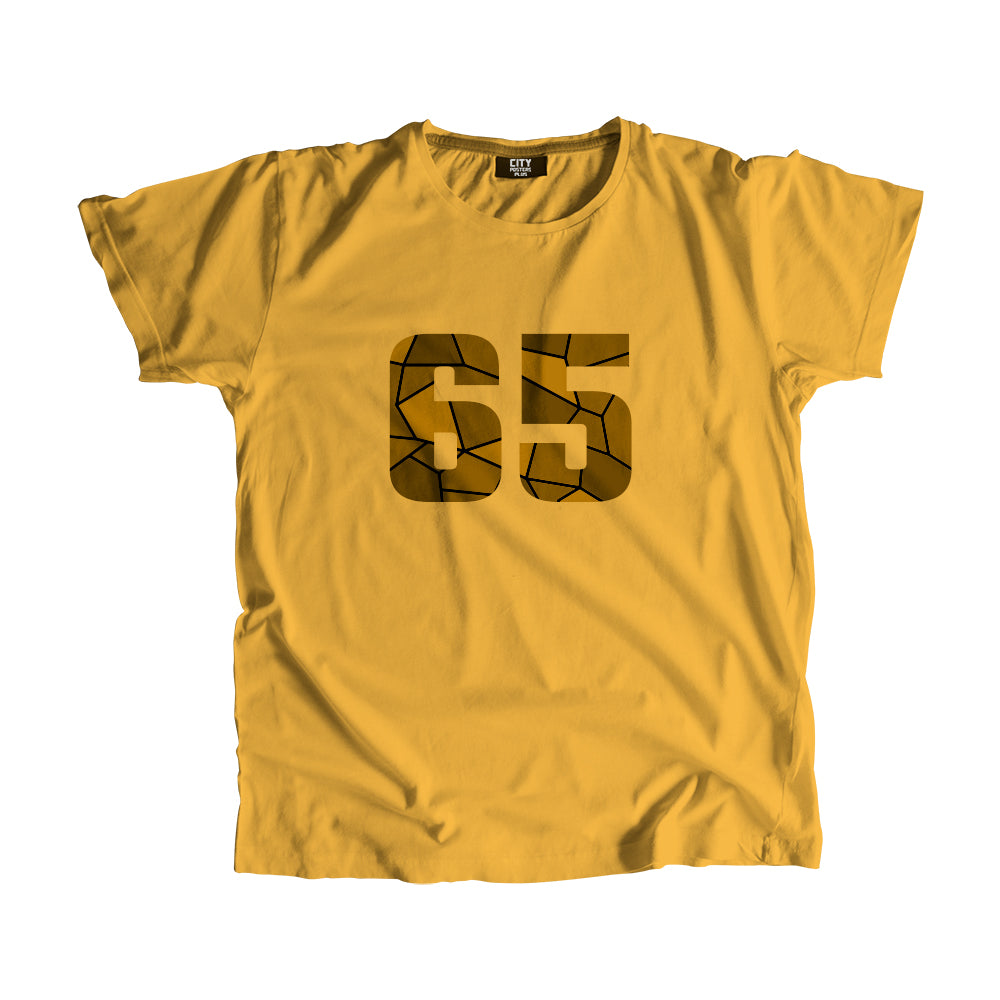 65 Number Unisex T-Shirt (Golden Yellow)