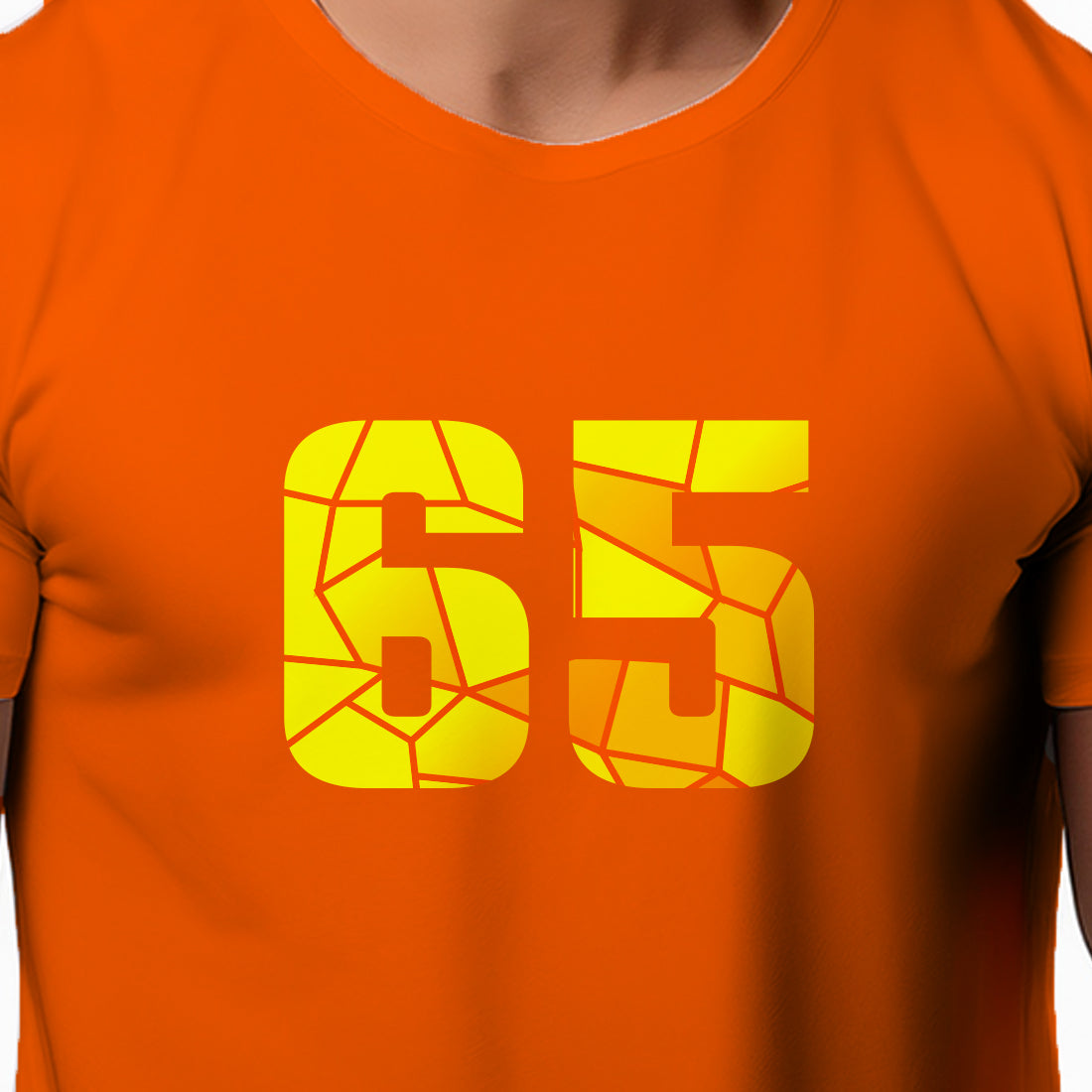 65 Number Unisex T-Shirt (Orange)