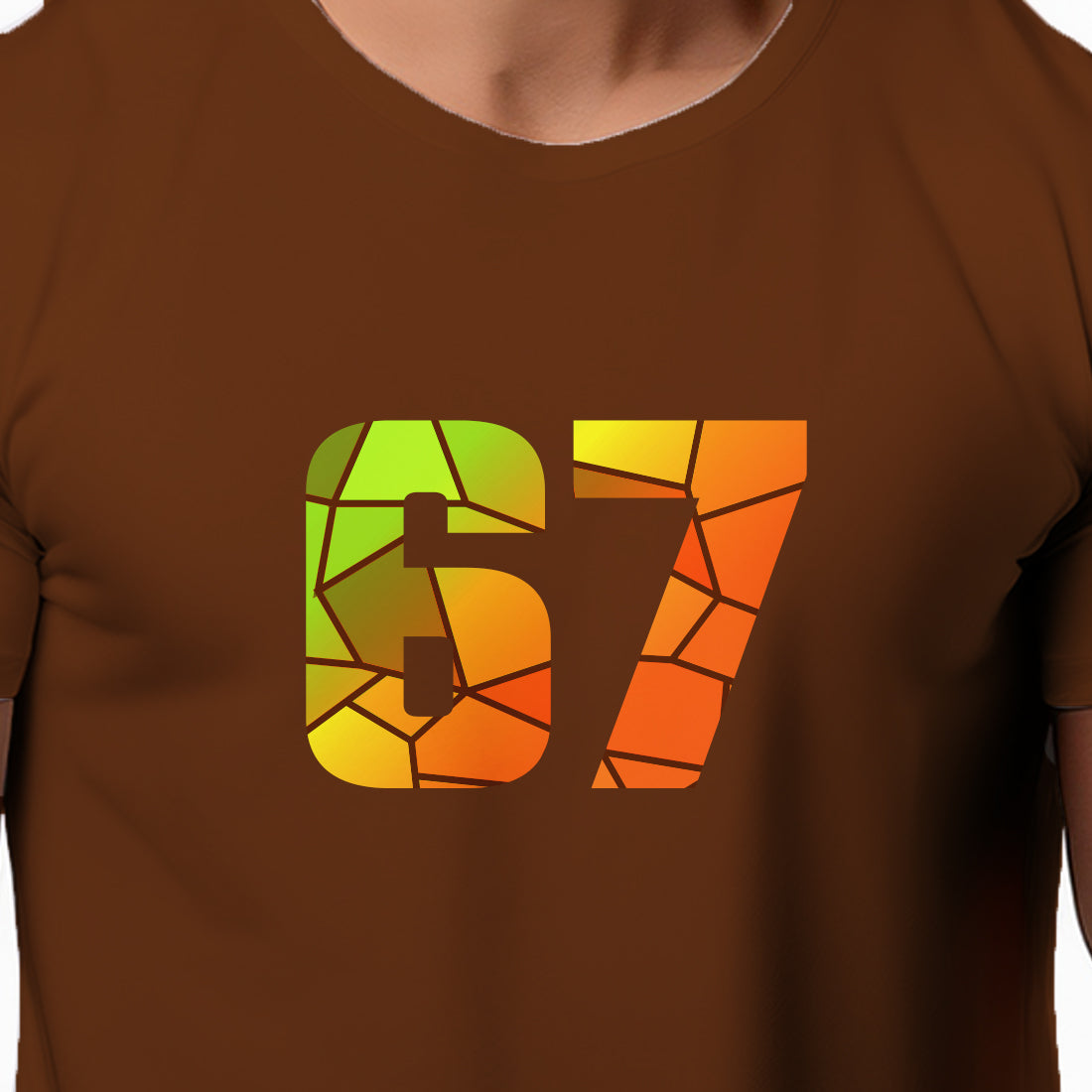 67 Number Unisex T-Shirt (Brown)