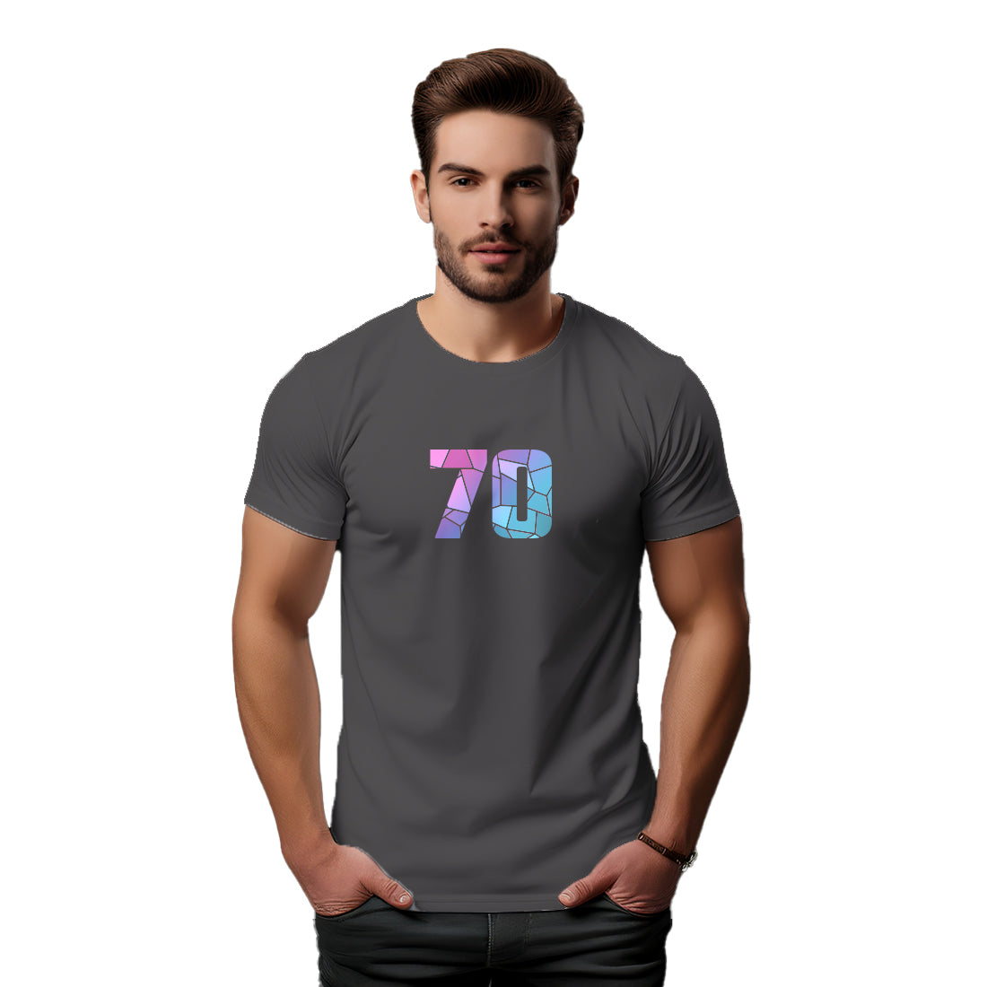 70 Number Unisex T-Shirt (Charcoal Grey)