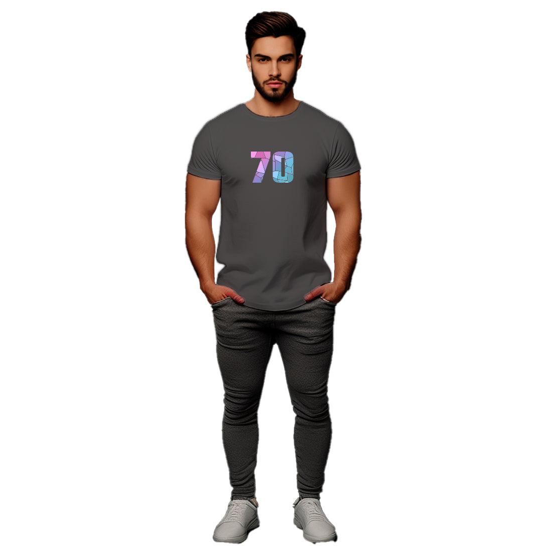 70 Number Unisex T-Shirt (Charcoal Grey)