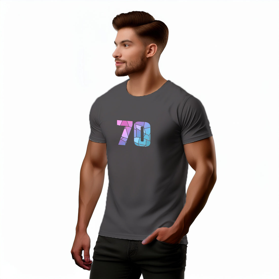 70 Number Unisex T-Shirt (Charcoal Grey)